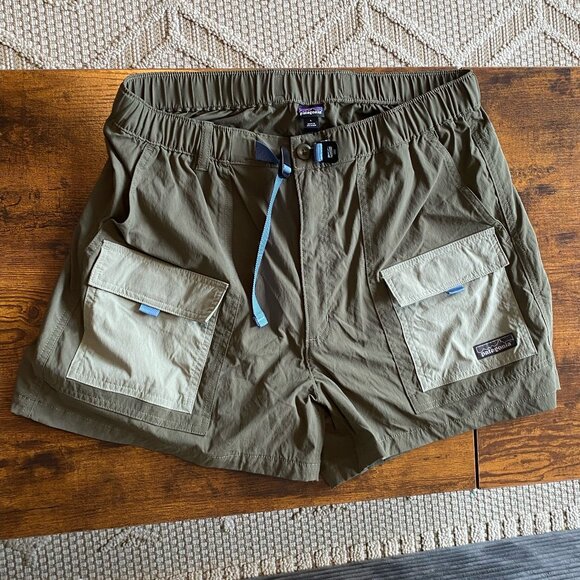 Patagonia Pants - Patagonia Women’s Outdoor Everyday Shorts Size L Khaki Blue Accents